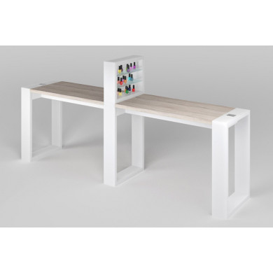 Двухместный маникюрный стол "Matrix" с подставкой для лаков